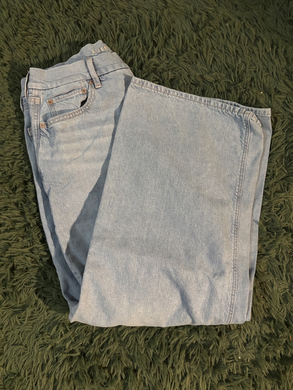 American Eagle Curvy Super High Rise Baggy Straight Jean